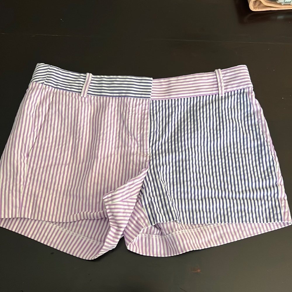 J. Crew purple striped size 4 shorts. Like brand new
